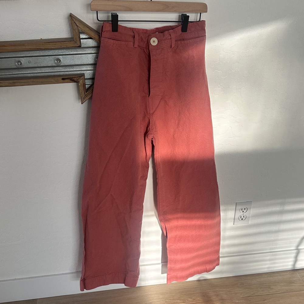 Jessie Kamm Coral Wide-Leg cropped Canvas Pant